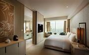 豪華大床房 - 客房面積寬達46平方米。房間呈現出高貴典雅的氛圍，配有舒適的工作區域
