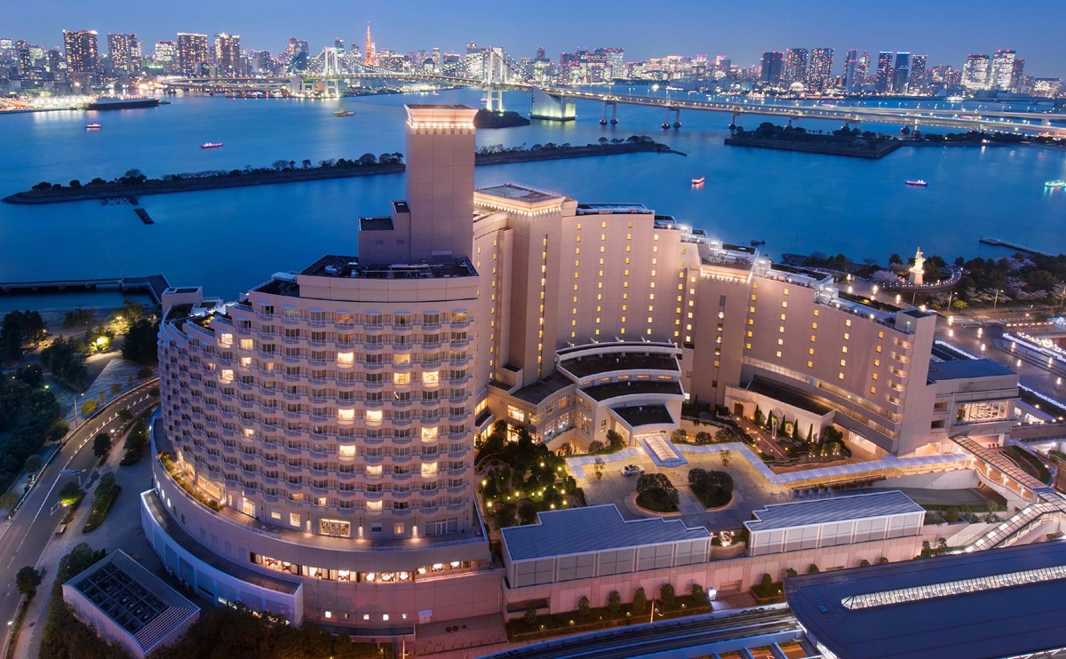 东京御台场希尔顿酒店及日本东京市的空中景观