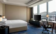 希爾頓豪華大床房面積43平米，配有落地窗，讓您盡享美麗城市景色-濟南魯能希爾頓酒店及公寓
